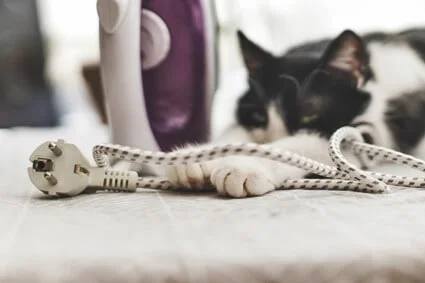 hvad kan du lægge på ledninger for at forhindre katte i at tygge
