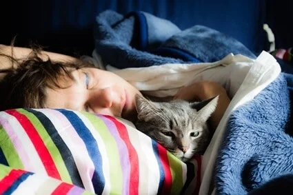 why do cats smell your breath while you sleep?
